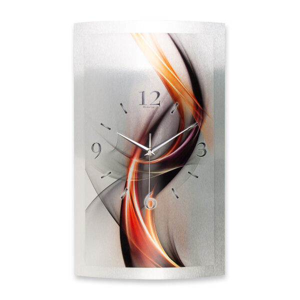 Lightstream – gewölbte 3D-Metallic-Wanduhr mit...