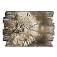 Pusteblume Designer-Wanduhr aus Holz – leises Uhrwerk
