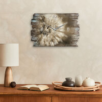 Pusteblume Designer-Wanduhr aus Holz – leises Uhrwerk
