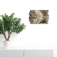 Pusteblume Designer-Wanduhr aus Holz – leises Uhrwerk