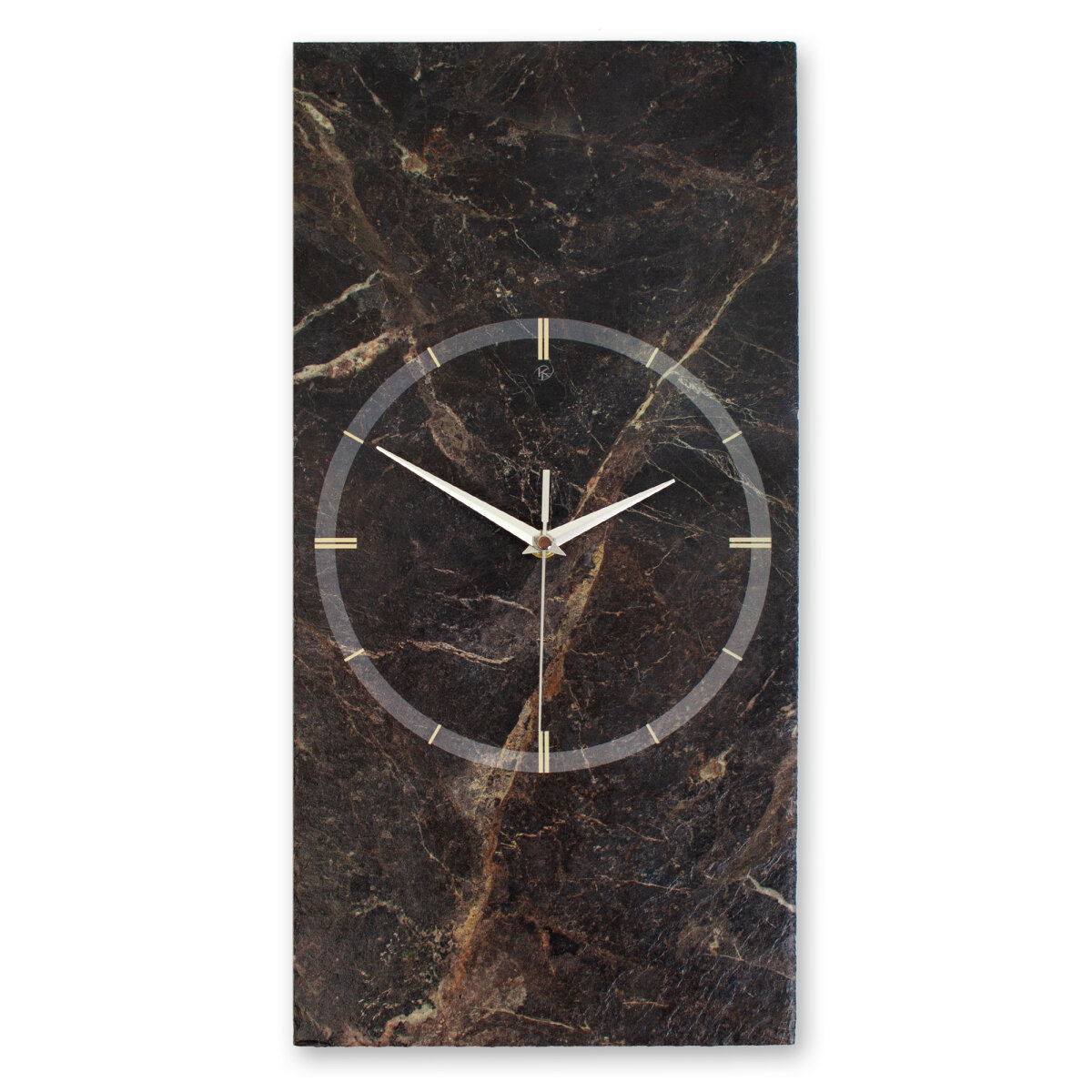 Brown Marble Design-Wanduhr aus Steinguss mit leisem Uhrwerk