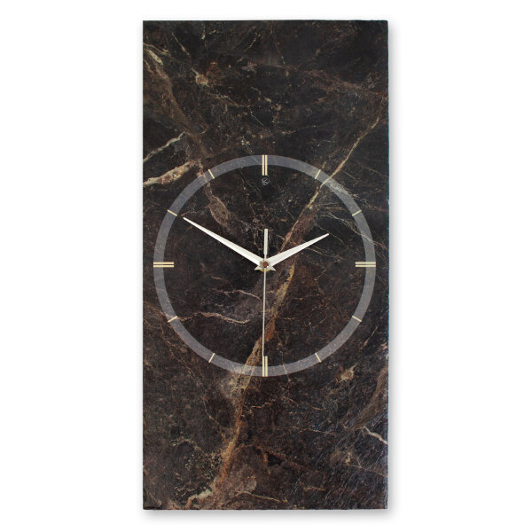 Brown Marble Design-Wanduhr aus Steinguss mit leisem Uhrwerk