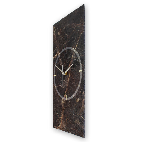 Brown Marble Design-Wanduhr aus Steinguss mit leisem Uhrwerk