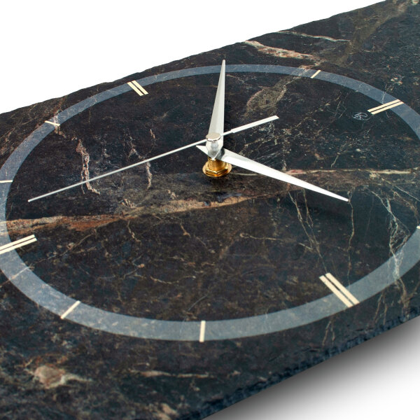 Brown Marble Design-Wanduhr aus Steinguss mit leisem Uhrwerk