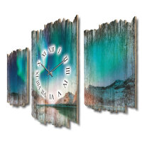 Nordlichter Shabby chic Dreiteilige Wanduhr aus MDF mit leisem Uhrwerk