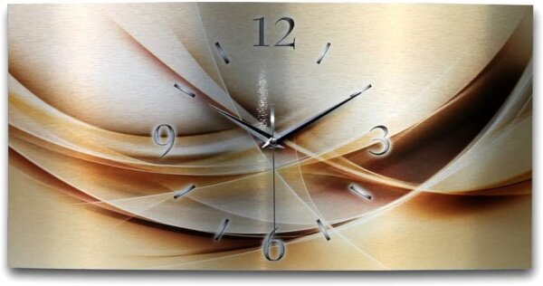 Gold Pulse Metallic Designer-Wanduhr mit leisem Uhrwerk...