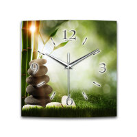 Natur Stones Designer-Wanduhr mit leisem Uhrwerk aus Alu
