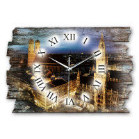 München Designer-Wanduhr aus Holz – leises Uhrwerk