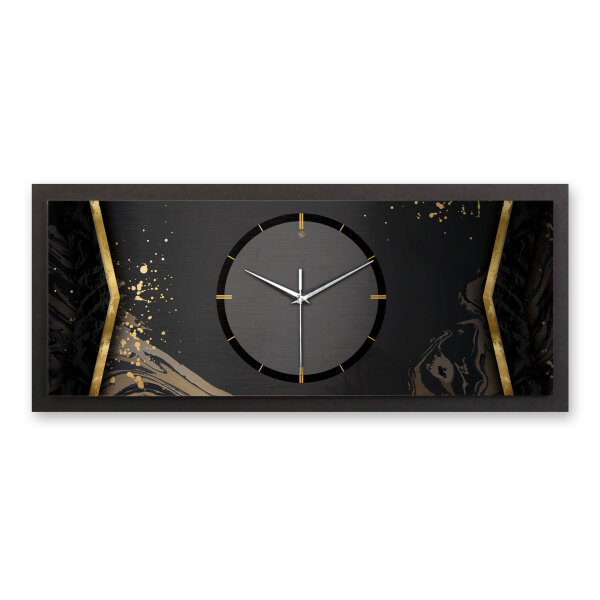 Abstract Black – Panora Metallic Wanduhr aus Alu...