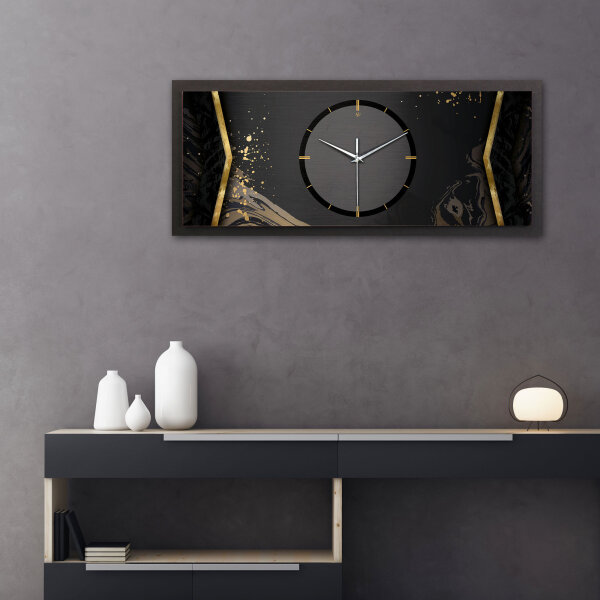 Abstract Black – Panora Metallic Wanduhr aus Alu & MDF