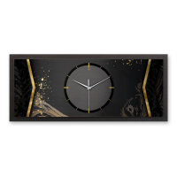 Abstract Black – Panora Metallic Wanduhr aus Alu & MDF