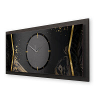 Abstract Black – Panora Metallic Wanduhr aus Alu & MDF