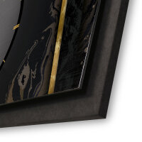 Abstract Black – Panora Metallic Wanduhr aus Alu & MDF