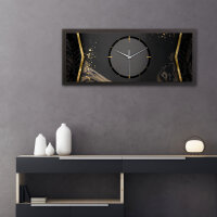 Abstract Black – Panora Metallic Wanduhr aus Alu & MDF