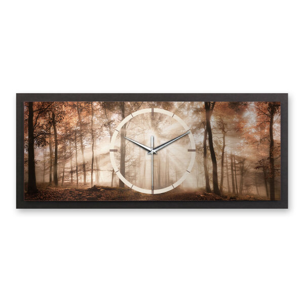 Wald – Panora Metallic Wanduhr aus Alu & MDF