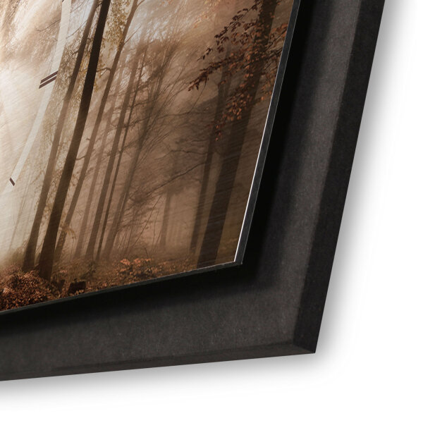 Wald – Panora Metallic Wanduhr aus Alu & MDF