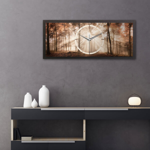 Wald – Panora Metallic Wanduhr aus Alu & MDF