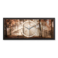 Wald – Panora Metallic Wanduhr aus Alu & MDF