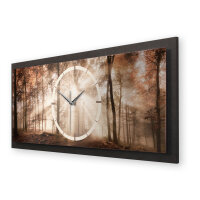 Wald – Panora Metallic Wanduhr aus Alu & MDF