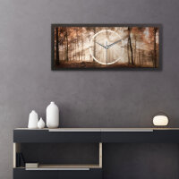 Wald – Panora Metallic Wanduhr aus Alu & MDF