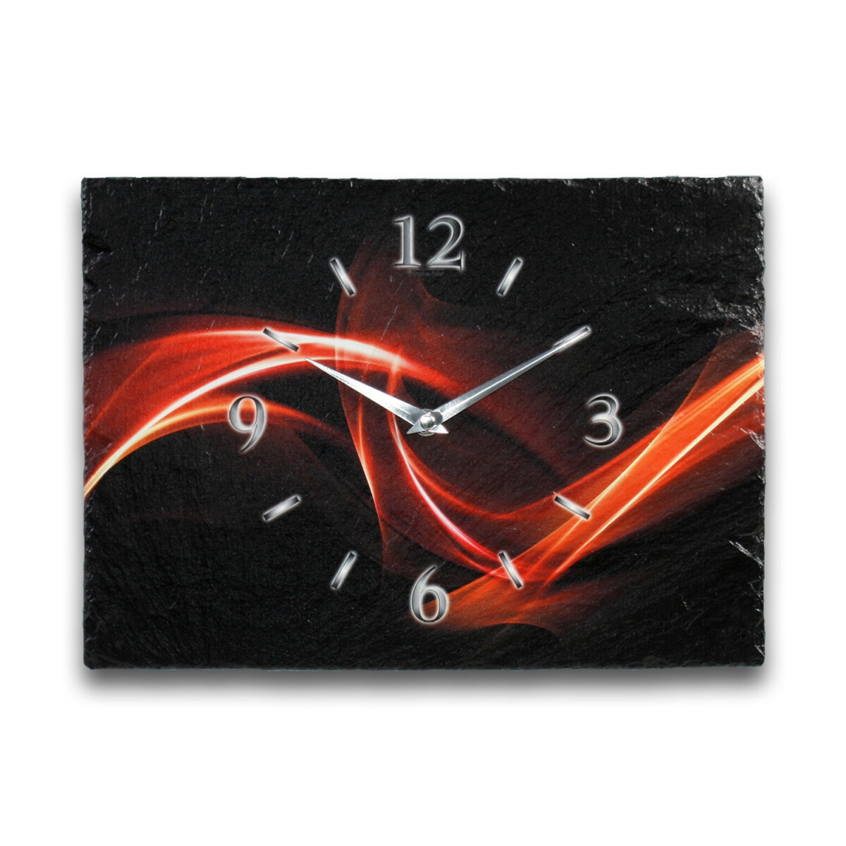 Abstrakt Design-Wanduhr aus Steinguss mit leisem Uhrwerk