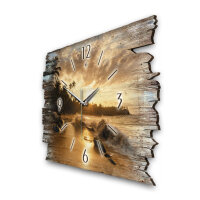 Beach Designer-Wanduhr aus Holz – leises Uhrwerk