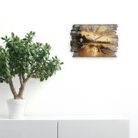 Beach Designer-Wanduhr aus Holz – leises Uhrwerk