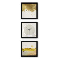 Golden Paint & Silver – Trivio Metallic Wanduhr aus Alu & MDF