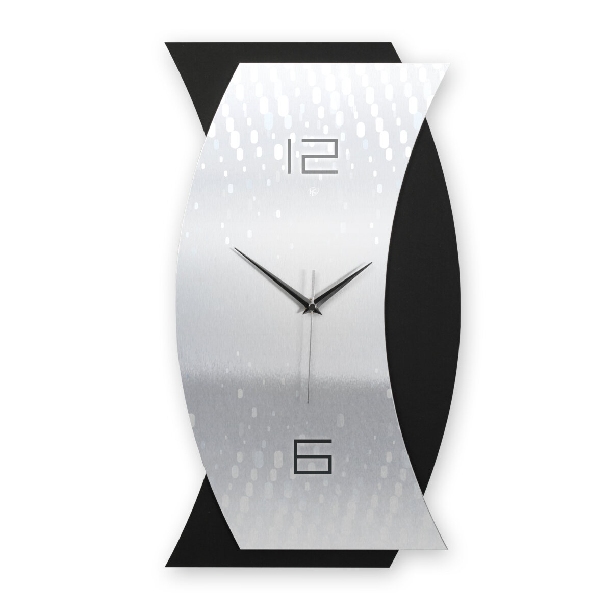 Silver Light – Curvona Metallic Wanduhr aus Alu & MDF