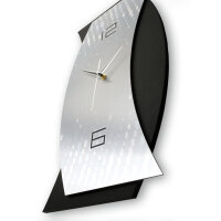Silver Light – Curvona Metallic Wanduhr aus Alu & MDF