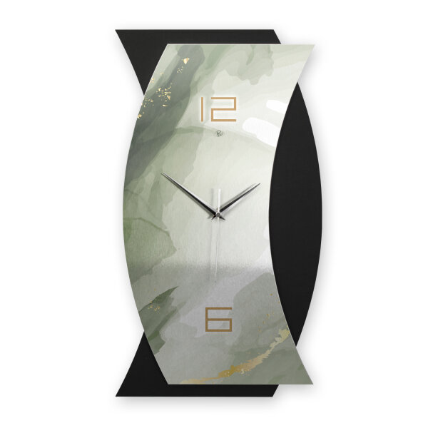 Green – Curvona Metallic Wanduhr aus Alu & MDF