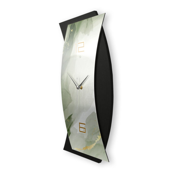 Green – Curvona Metallic Wanduhr aus Alu & MDF