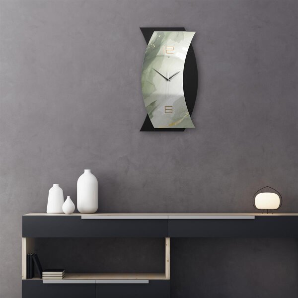 Green – Curvona Metallic Wanduhr aus Alu & MDF