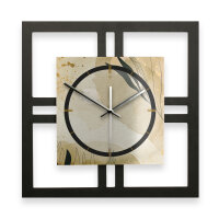 Elegant Leaves – Quadria Metallic Wanduhr aus Alu & MDF