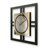 Elegant Leaves – Quadria Metallic Wanduhr aus Alu & MDF