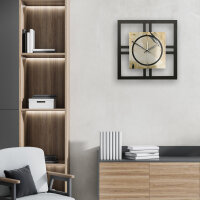 Elegant Leaves – Quadria Metallic Wanduhr aus Alu & MDF