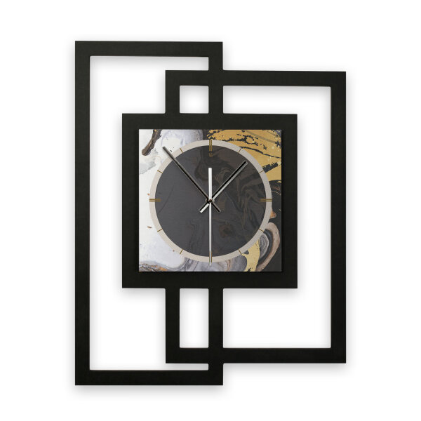 Gold & Black Ink – Fenora Metallic Wanduhr aus...