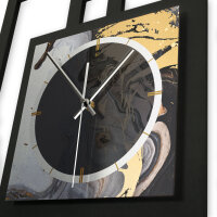Gold & Black Ink – Fenora Metallic Wanduhr aus Alu & MDF