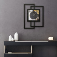 Gold & Black Ink – Fenora Metallic Wanduhr aus Alu & MDF