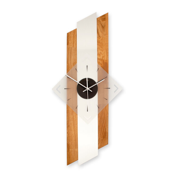 Arcwood Designer-Wanduhr aus Massivholz mit Alu &...