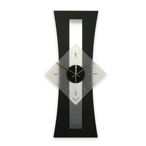 Stripe – Designer-Wanduhr aus MDF mit Alu, Echtholz...
