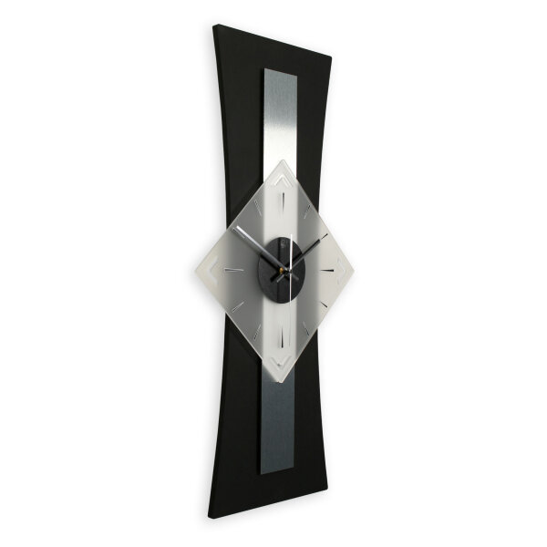 Stripe – Designer-Wanduhr aus MDF mit Alu, Echtholz...