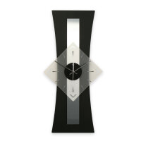 Stripe – Designer-Wanduhr aus MDF mit Alu, Echtholz oder Steinfurnier