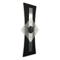 Stripe – Designer-Wanduhr aus MDF mit Alu, Echtholz oder Steinfurnier