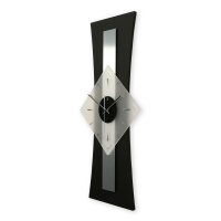 Stripe – Designer-Wanduhr aus MDF mit Alu, Echtholz oder Steinfurnier