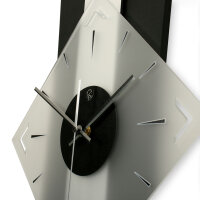 Stripe – Designer-Wanduhr aus MDF mit Alu, Echtholz oder Steinfurnier