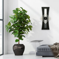 Stripe – Designer-Wanduhr aus MDF mit Alu, Echtholz oder Steinfurnier