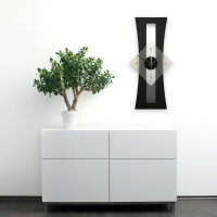 Stripe – Designer-Wanduhr aus MDF mit Alu, Echtholz oder Steinfurnier