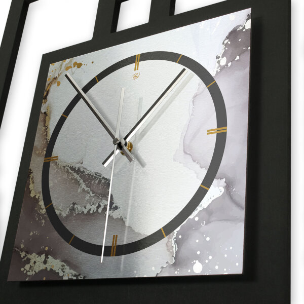Abstract Water – Fenora Metallic Wanduhr aus Alu & MDF