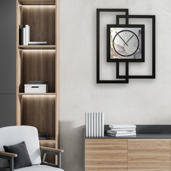 Abstract Water – Fenora Metallic Wanduhr aus Alu & MDF